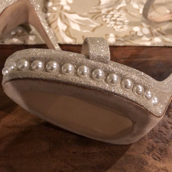 Stuart Weitzman Nudistdisco Pearl Platform Sandals 10 - Picture 15 of 16